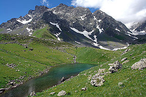 Abudelauri Lakes - Green Lake in Khevsureti in...
