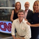 This is Mary with Barry Livingston and Erin Murphy before a segment on being a child actor on CNN's Showbiz Tonight. The man in front is Harlan Boll, to whom Mary and I owe a lot of gratitude for all his PR help. Thanks, Harlan!