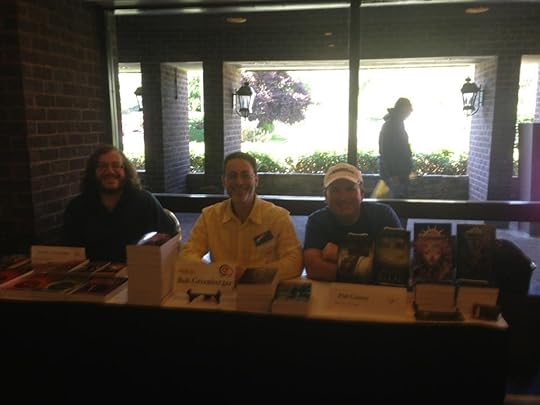 Keith DeCandido, Bob Greenberger, Phil Giunta at autograph table