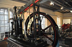 English: Grasshopper Steam Engine in Derby Ind...