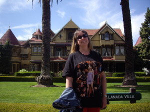Me standing at the front of the house - note lack of symmetry...