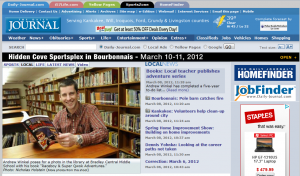 Screenprint of the Daily Journal's Local News Tab on March 8, 2012