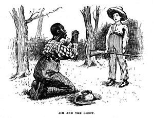 Illustration of Jim and Huckleberry Finn, by E...