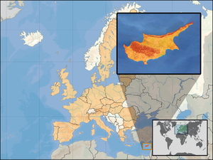 Location of Cyprus within Europe and the Europ...