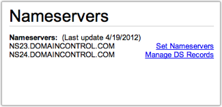 GoDaddy Nameservers Page