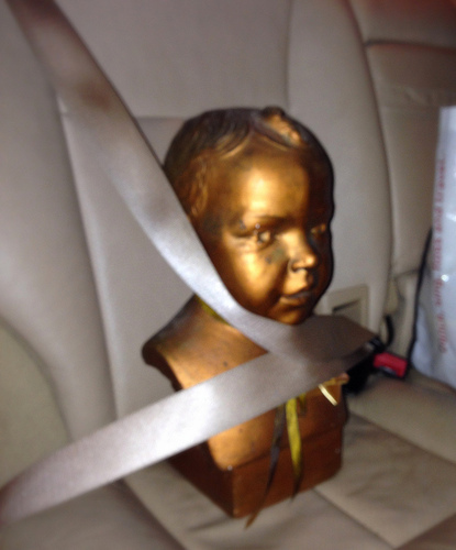 This sculpture of my dad was made in 1936. Today, I transport it carefully so it doesn't bust a move. by Bart King