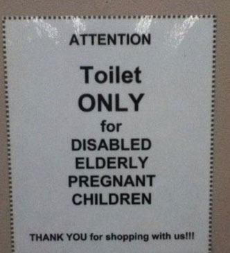 picture of a funny bathroom sign found on the web