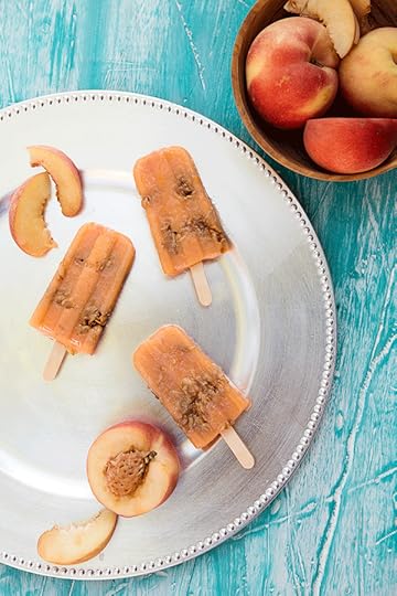 Peach Crisp Popsicles via FoodforMyFamily.com
