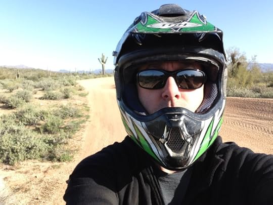In my ATV helmet ready to explore the beautiful desert