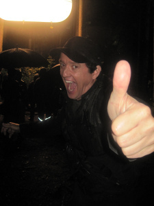 Louis braves the night shoot.