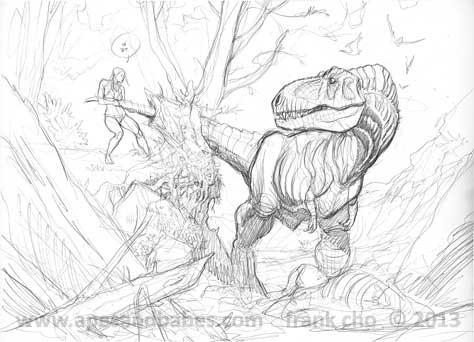 Frank Cho: Jungle Tales preliminary sketch