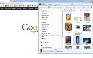 How your screen should look to click-and-drag a picture.