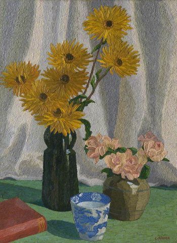 Salford dwarf sunflowers charles ginner 1929