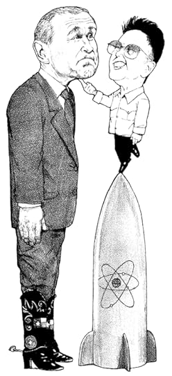 Kim Jong Il with George W. Bush, INX illustration, 2003