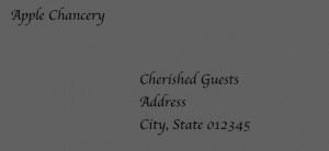 picture of envelope with apple chancery script