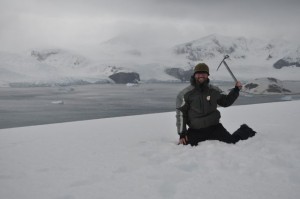 Warren with a pickaxe