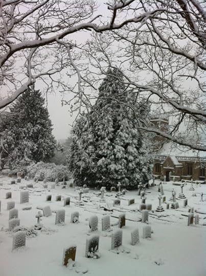 snow churchyard