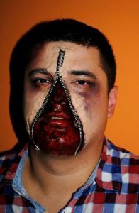 Zipper Face - Gross, but the make-up is great!