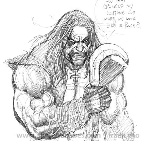 Frank Cho: Lobo pencil sketch