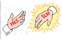 From fastcompany.com http://www.posttypography.com/illustration/frenemies-pals-slap-handshake/ 