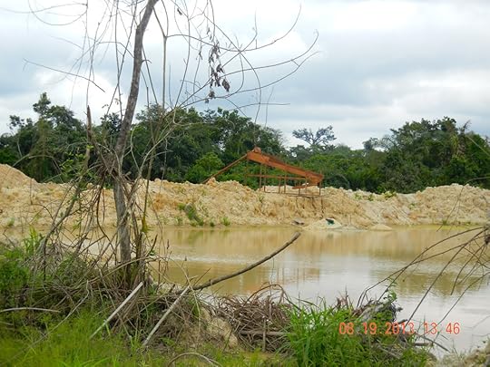 ABANDONED MINE WITH SLUICE BOX NEAR A PIT