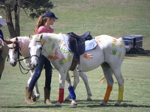 Hand printed pony. 