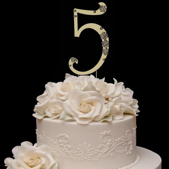 WFD5-French-Gold_French_Flower__Swarovski_Crystal_Wedding_Cake_Topper__Gold_Number_5_0