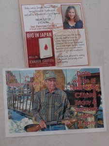 There we both are on the sandwich board outside The Citizen. This was during Rodeo week, the best week of the year in the county!