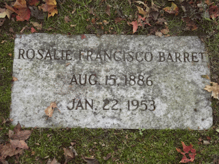 Gravestone of Rosalie Francisco Barrett, great-granddaughter of Peter Francisco