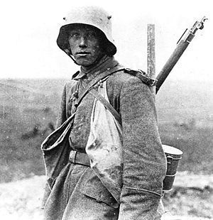 Western Front; This is a photograph of a young German soldier...