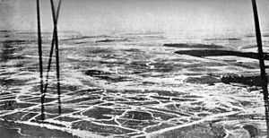 western front An aerial view of the Somme battlefield in Jul...