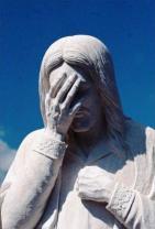 Weeping Jesus statue