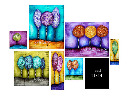 Whimsical trees collage placement-