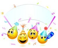 Smiley balls going to a party