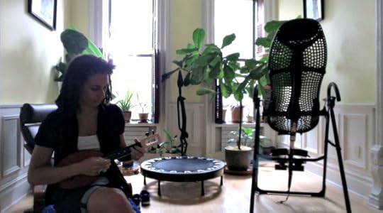 Marie playing ukulele