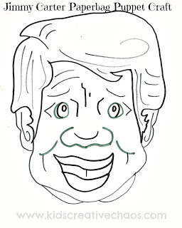 Jimmy Carter Craft for Kids Preschool Elementary Facts Paper Bag Puppet