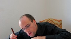 Man giving up on paperwork and bureaucracy