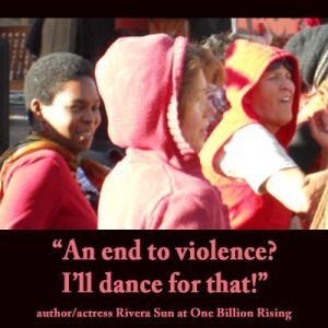 Rivera Sun (center) dancing at One Billion Rising