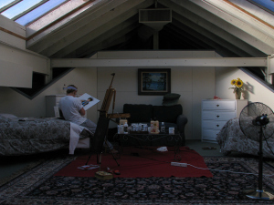 Yvonne hard at work in her third-floor studio. Photo by Sephera Giron.