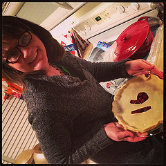 The making of the birthday pie for Sam's 16th