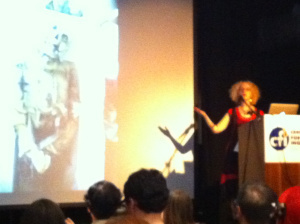 Blurry photo of Evan Michelson and a denizen of the Palermo Catacombs