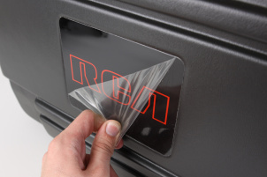 peeling plastic off electronics