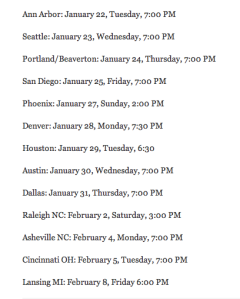 EverAfter Tour Cities