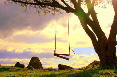 arboles, beautiful, broken, broken swing, color, fun