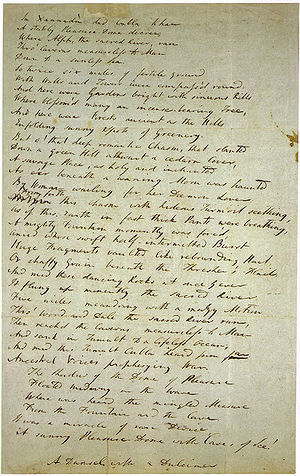 English: Draft of Samuel Taylor Coleridge's po...