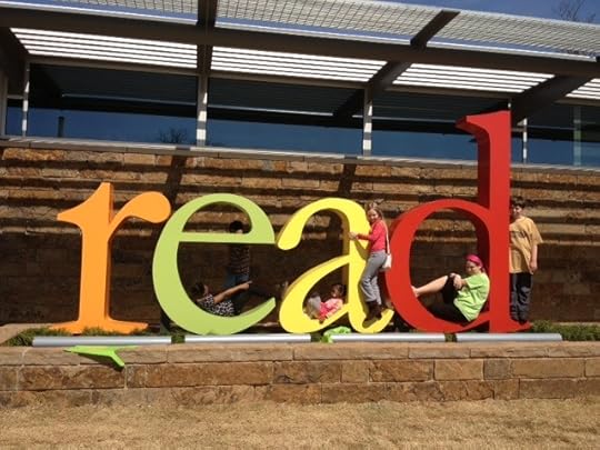 Visiting our new children's library in Little Rock.