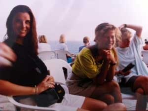 Sylvia, Anke and Sandra at Rick's Cafe, Negril, Jamaica, 1992