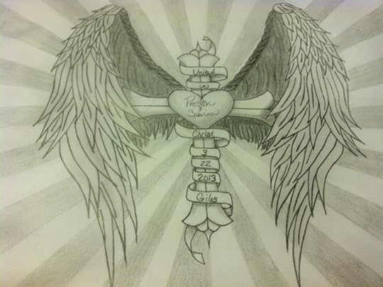I drew this before we got married and sent it to him before he'd graduated BMT.