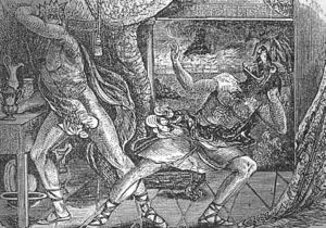 English: Lycaon turned into wolf by Zeus, Broo...