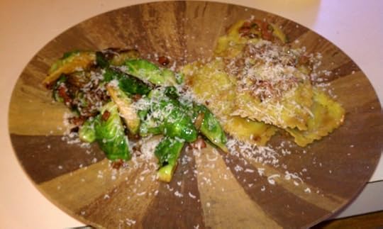 browned brussel and pasta